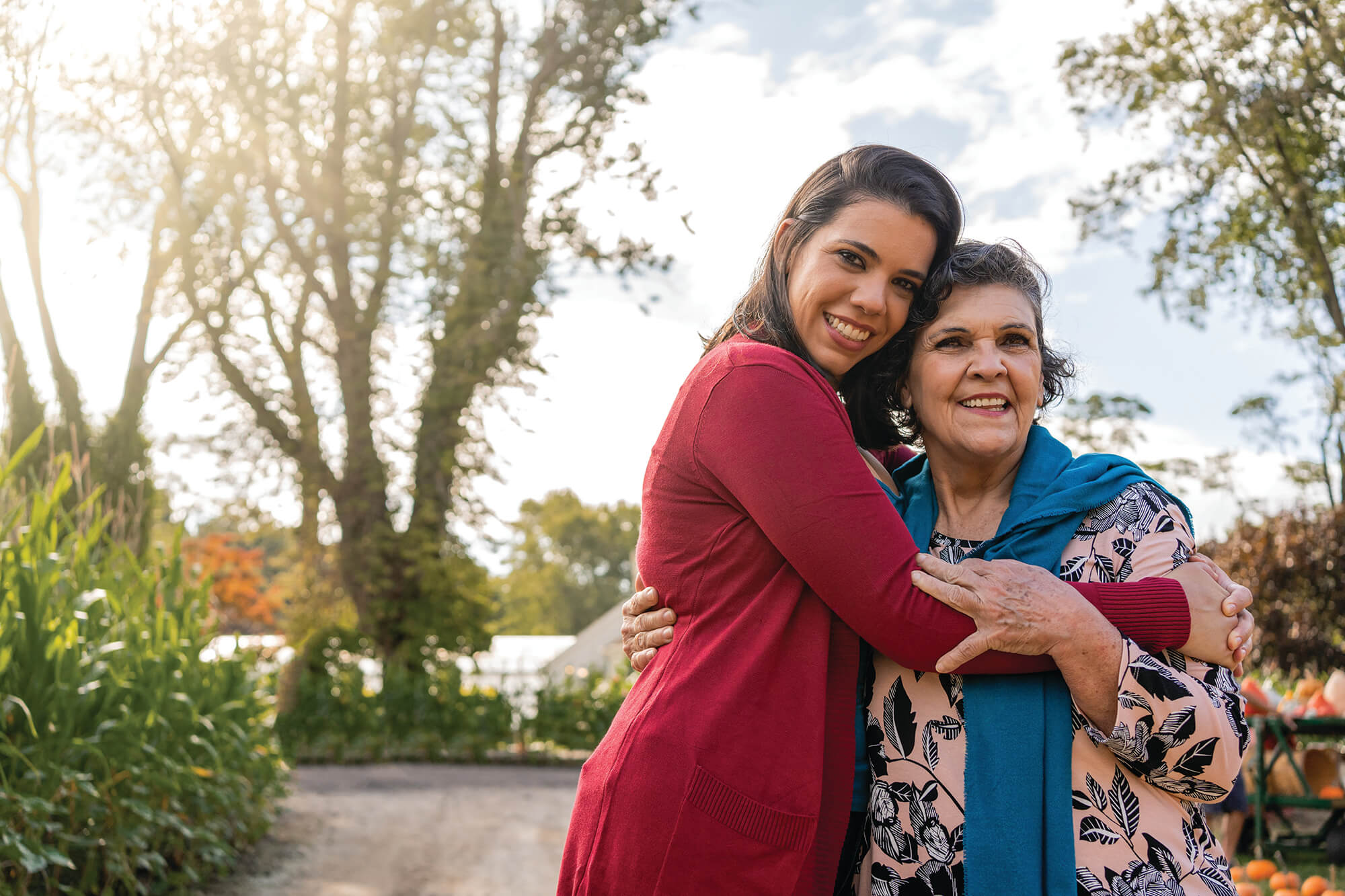 Mother and daughter together smiling