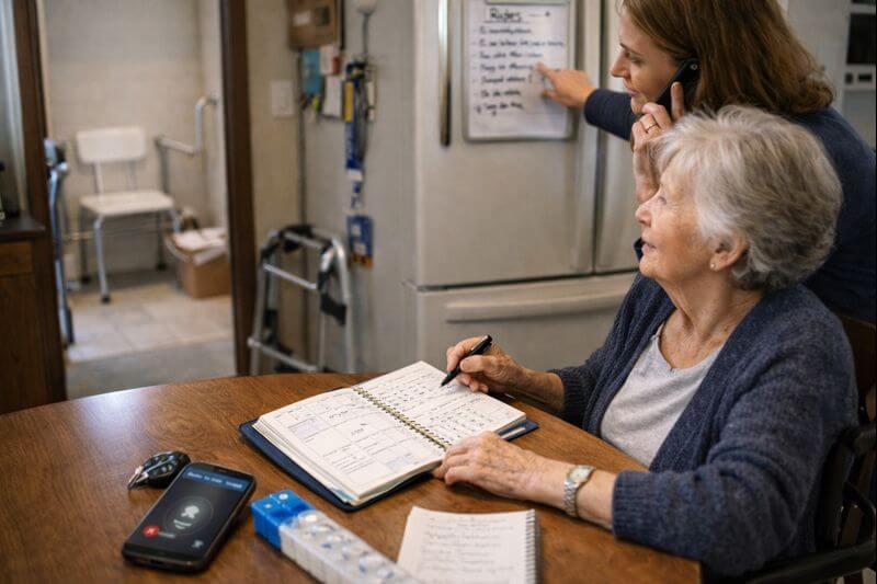 Medication list and follow-up notes laid out clearly.