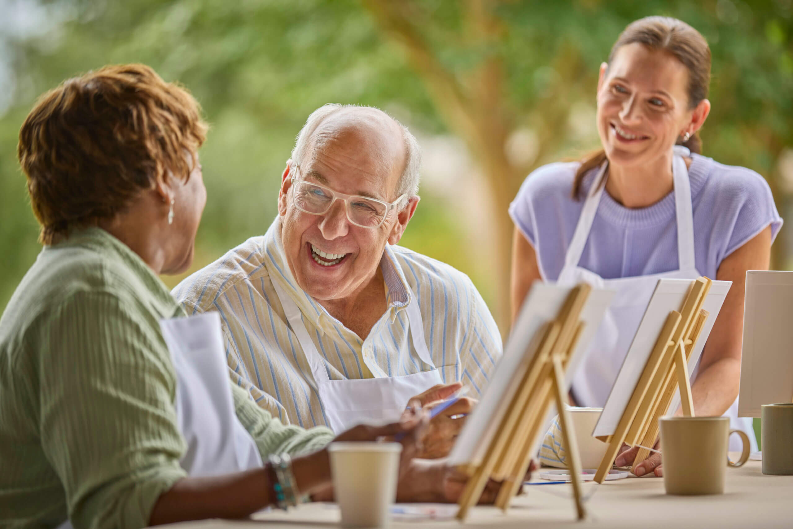 Seniors enjoying a meal at a Senior Community